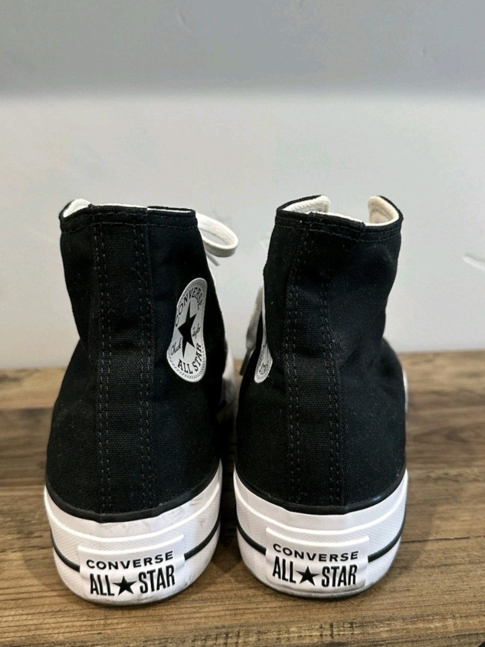 Converse Chuck Taylor All Star Black Platform High Top Sneakers. Size 9 - Picture 3 of 15